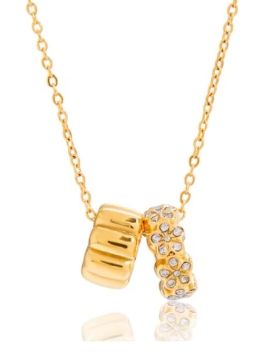 Crystal Beaded Pendant Necklace, Women's Jewelry, Gold Necklace, Gift Idea - Picture 1 of 1